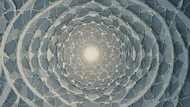 Vista abstracta del cielo con patrones circulares simbólicos de aprobación espiritual