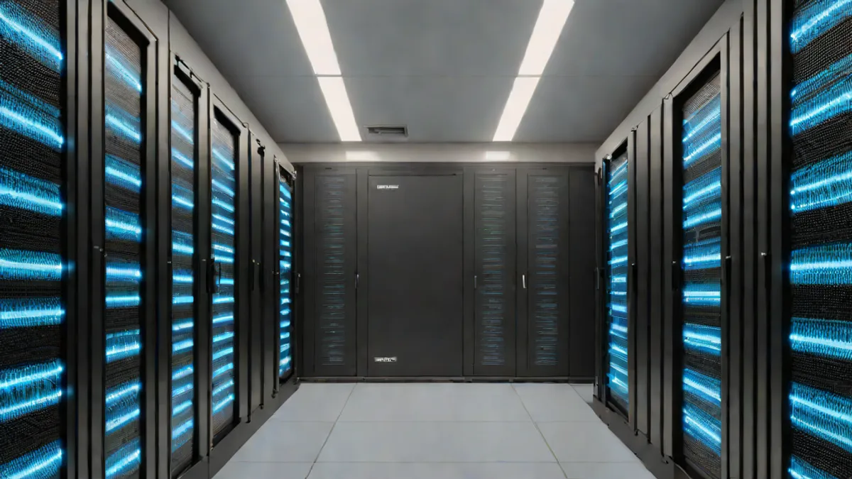 Servidores de alto rendimiento en un centro de datos dedicados al procesamiento de redes neuronales.
