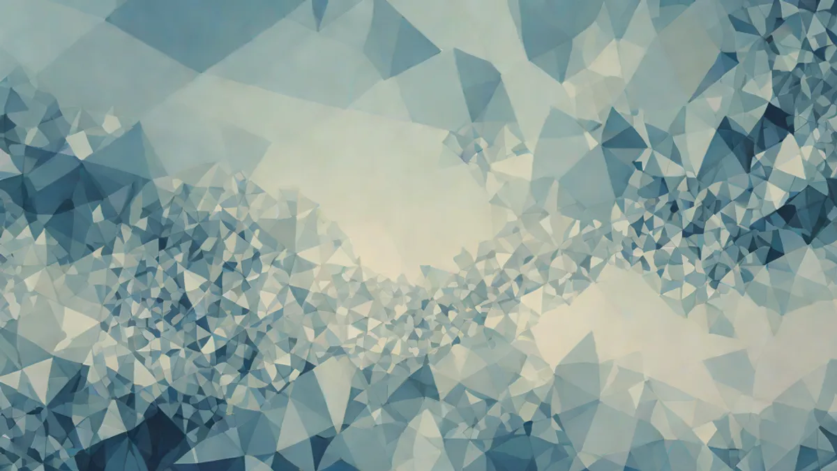 cielo abstracto con forma geométrica de avión fragmentado