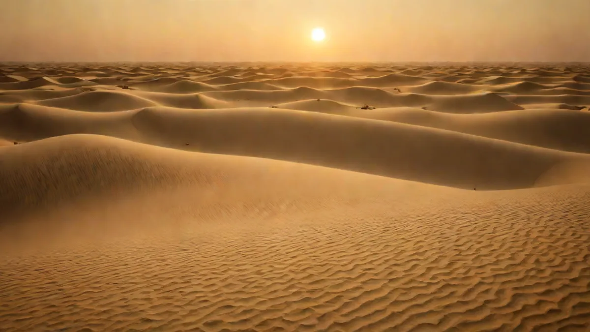 Desert dawn with flowing light and dune textures, representing the full article's theme