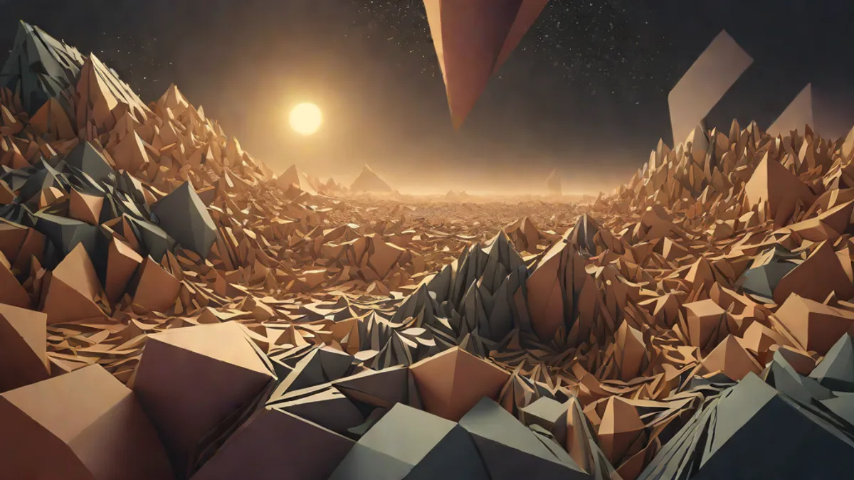 Abstract cosmic landscape representing prompt engineering concepts