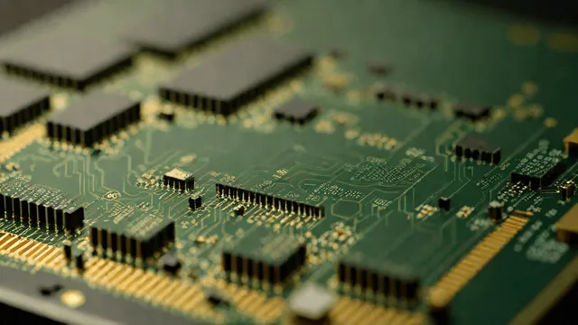 Close-up of a RAM module showing physical structure and contacts