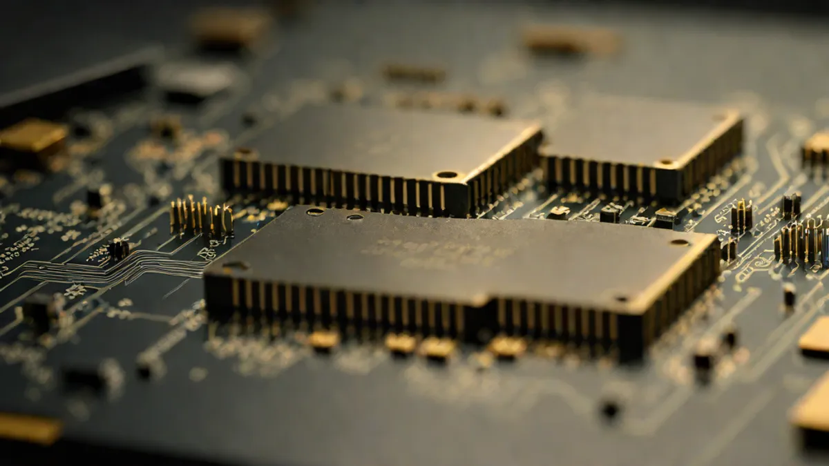 Dos módulos de memoria RAM sobre una mesa de trabajo de informática.