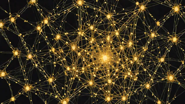 Network of crystalline filaments in space, glowing softly under dawn light