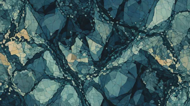 Mapa abstracto del océano con forma triangular en tonos azules y índigo
