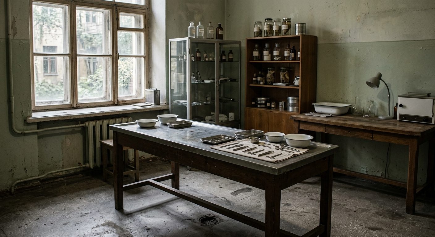 Sala de autopsia de la época soviética en 1959