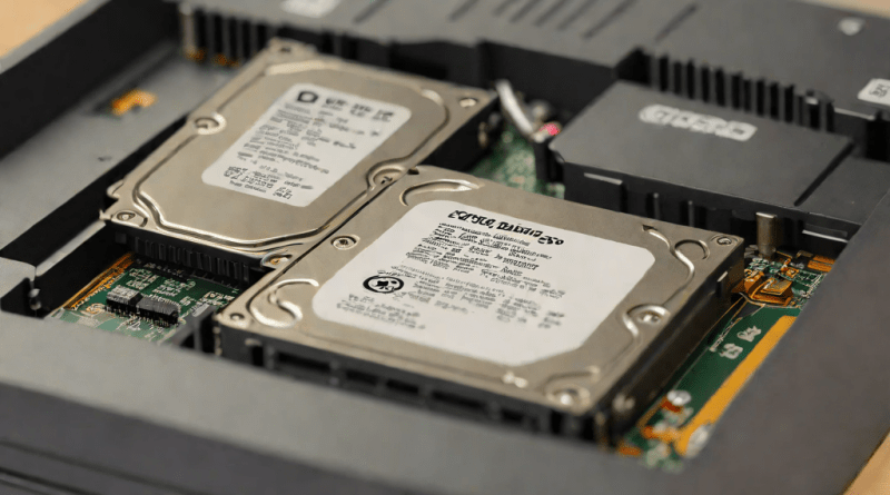 Desktop con SSD y HDD colocados juntos en una carcasa de computadora