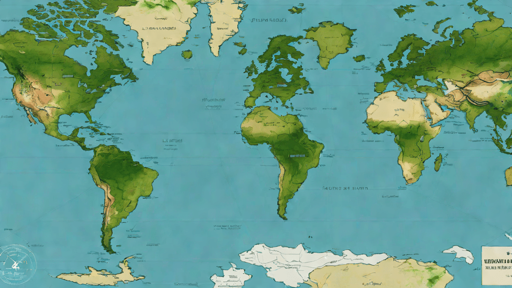 Mapa satelital del Triángulo de las Bermudas con puntos geográficos
