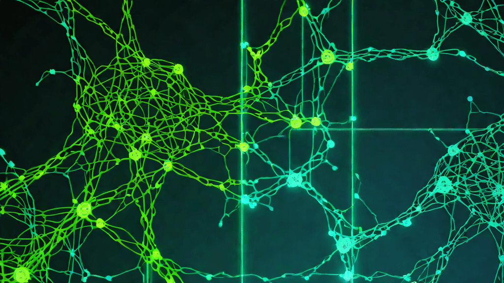 Brain neurons merging with digital code in a scientific lab