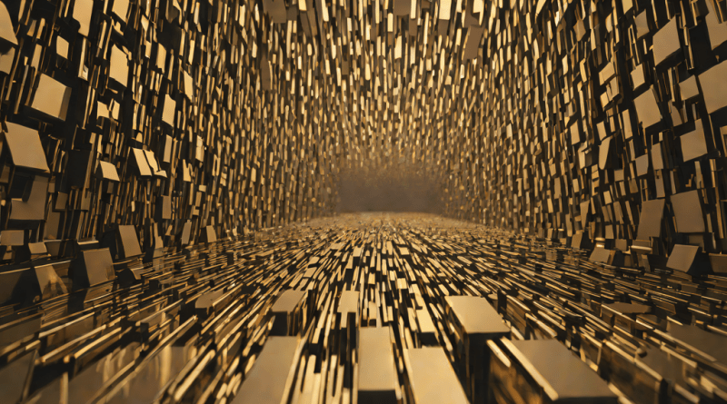 Abstract layered metallic structure showing memory evolution and price rise