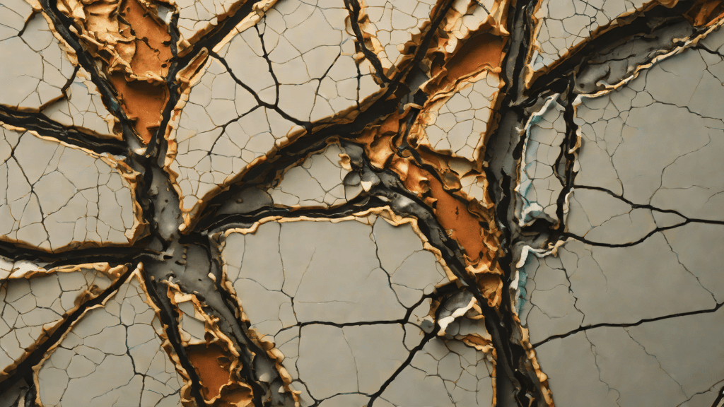 Textura de cerámica con capas de color claro y oscuro en capas internas