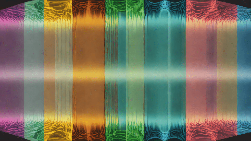 Sección de prisma mostrando descomposición de luz en capas de color