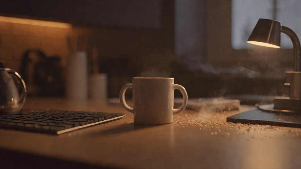 Teclado de membrana en la cocina a medianoche